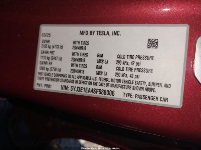 Tesla Model 3 Long Range Rear-wheel Drive Image 6