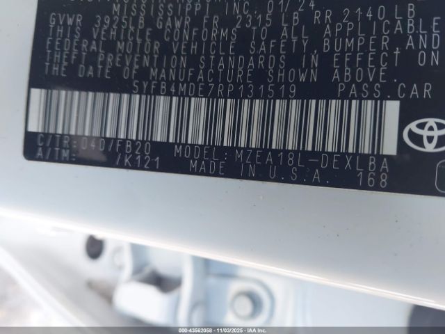 Toyota Corolla Le Image 12