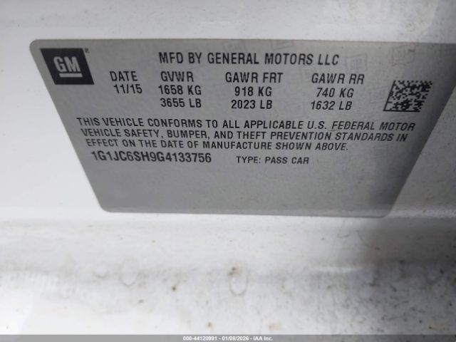 Chevrolet Sonic Lt Auto Image 9